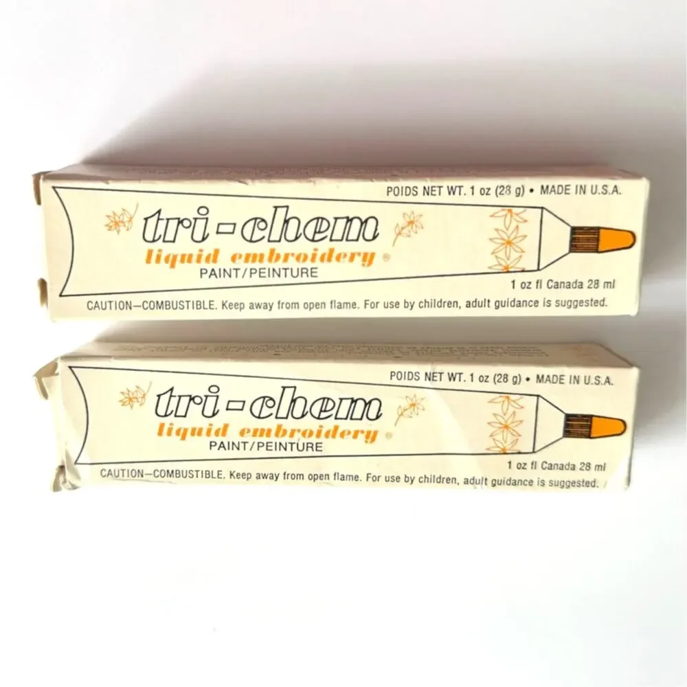 VTG Tri Chem Liquid Embroidery New In‎ Boxes Black And Yellow E-Z Flow
